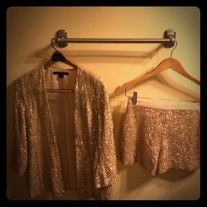 French connection sequin blazer and shorts